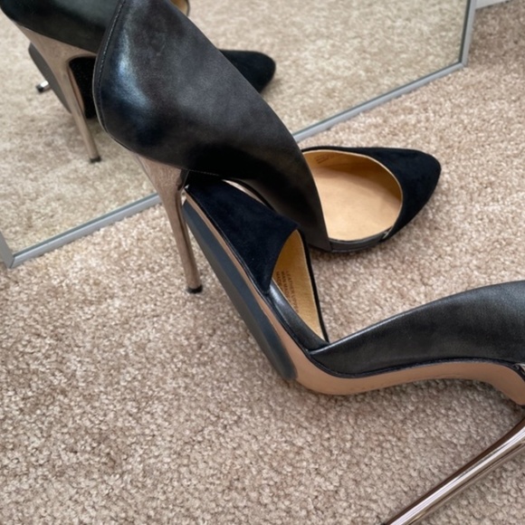 L.A.M.B. Black Stiletto D'Orsay High Heels Size 7 - Picture 8 of 8